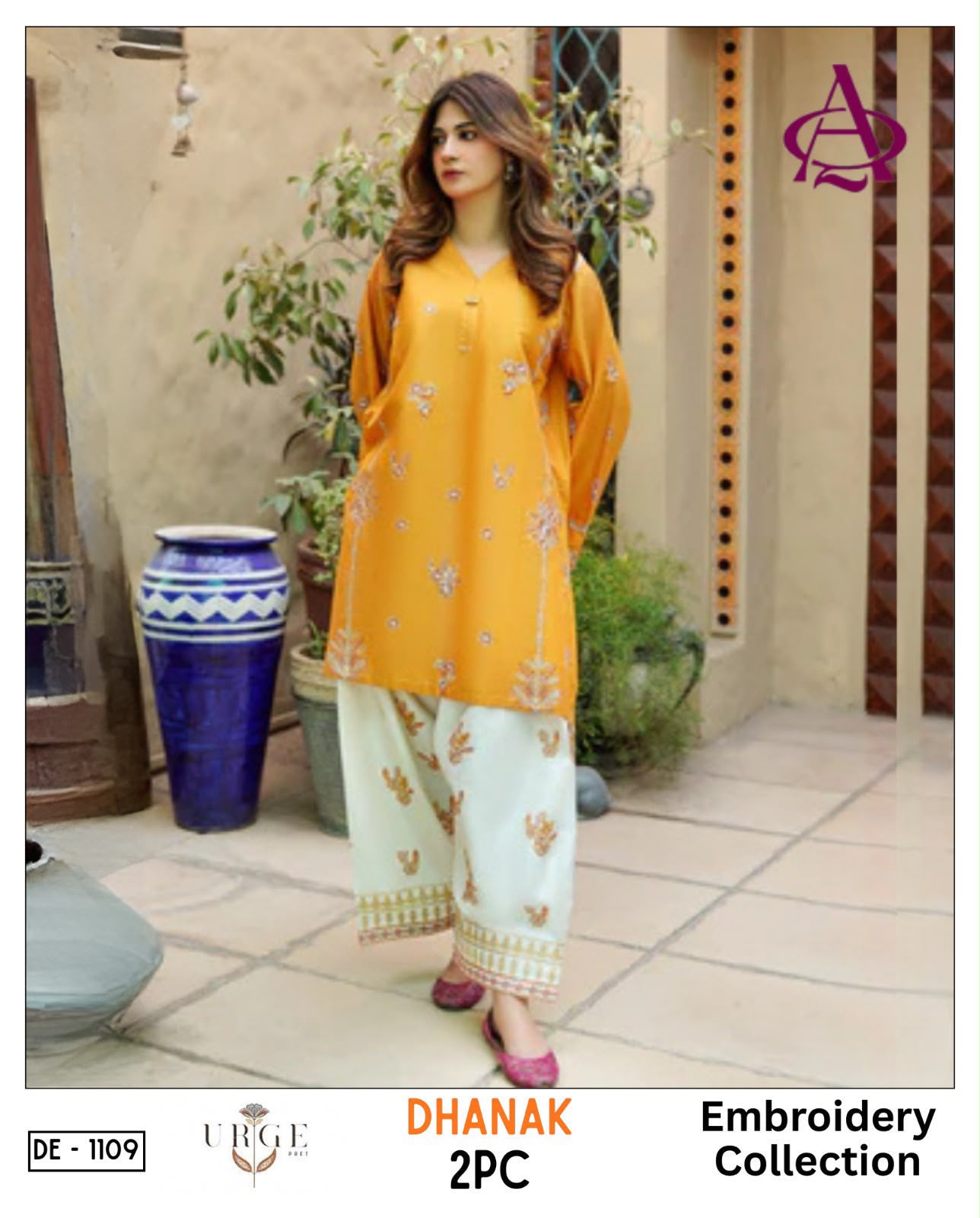 Dhanak embroidered luxury unstitched 2pc suit